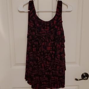 blouse with layered ruffles in front